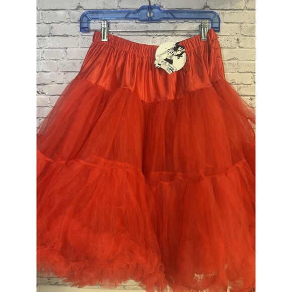 Hell Bunny RED PETTICOAT Retro NWT size XS-M 1950s, 60s Pin Up/ 21"  Long - Picture 2 of 5